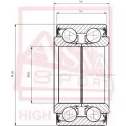 Подшипник ступицы колеса ASVA BAK58C J 1269711067 DAC45900051-54