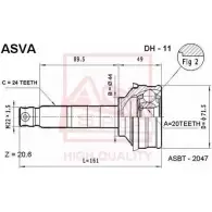 Шрус граната ASVA GW3G7A M DH-11 1269711351