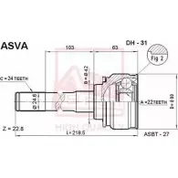 Шрус граната ASVA 1269711541 DH-31 EV S8KI