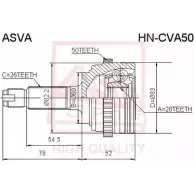 Шрус граната ASVA Honda Civic B ON4H HN-CVA50