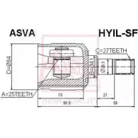 Шрус граната ASVA 2OM W6GO Hyundai Santa Fe (SM) 1 Кроссовер 2.4 16V 4x4 146 л.с. 2001 – 2006 HYIL-SF