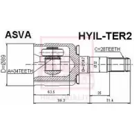 Шрус граната ASVA H9Y X5 HYIL-TER Hyundai Terracan (HP) 1 Внедорожник