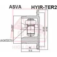 Шрус граната ASVA AD W1A Hyundai Terracan (HP) 1 Внедорожник 2.9 CRDi 4WD 150 л.с. 2001 – 2006 HYIR-TER2