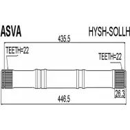 Приводной вал ASVA HYSH-SOLLH Hyundai Solaris (RB) 1 Седан 1.6 122 л.с. 2010 – наст. время AHNW81 M