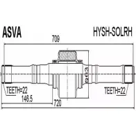 Приводной вал ASVA Hyundai Solaris (RB) 1 Седан 1.6 122 л.с. 2010 – наст. время R2 R6S8H HYSH-SOLRH