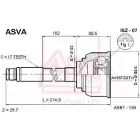 Шрус граната ASVA ISZ-07 7X TRK 1269715257