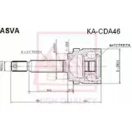 Шрус граната ASVA KA-CDA46 VQ6Y1 H Hyundai i30 (FD) 1 Универсал 1.6 122 л.с. 2008 – 2012