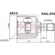 Шрус граната ASVA 1269715535 KAIL-910 DM TL9O