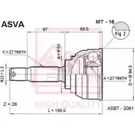Шрус граната ASVA 1269716815 MT-16 Y C1UP