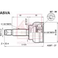 Шрус граната ASVA GTA XMV MT-38 1269716945