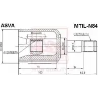 Шрус граната ASVA Mitsubishi Space Wagon 4 (N8, N9) 1998 – 2004 MTIL-N84 SF31 03