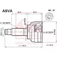 Шрус граната ASVA Mazda 626 (GW) 5 Универсал 66Z5 SW MZ-37