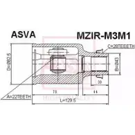 Шрус граната ASVA PBR NXV G087E MZIR-M3M1 Mazda 3 (BK) 1 Седан 1.6 105 л.с. 2004 – 2009