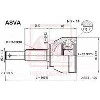 Шрус граната ASVA 1269720353 NS-14 HVG G1
