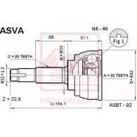 Шрус граната ASVA IYV RMO NS-60 1269721201