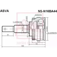 Шрус граната ASVA Nissan Almera (N16) 2 Хэтчбек 1.8 128 л.с. 2001 – 2006 NS-N16BA44 XUU 6N