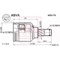 Шрус граната ASVA NSID-TN Nissan Avenir (W11) 2 1997 – 2005 9 Y6AF