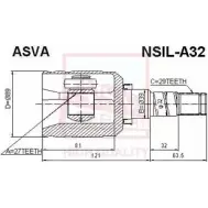 Шрус граната ASVA NSIL-A32 SXH 32 1269722079