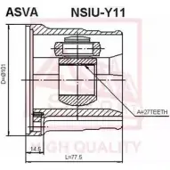 Шрус граната ASVA B Z7AVF NSIU-Y11 Nissan Avenir (W11) 2 1997 – 2005