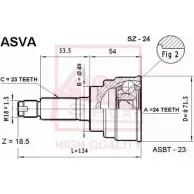 Шрус граната ASVA P WT2U7 SZ-24 1269724359