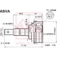 Шрус граната ASVA TY-27A48 1269725539 O YFJJ