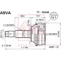 Шрус граната ASVA Toyota Echo (P110) 1 1999 – 2006 3SR3 A TY-35A48