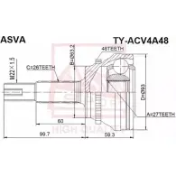 Шрус граната ASVA TY-ACV4A48 XR 3SO Toyota Camry (XV40) 4 Седан 2.4 (ACV40) 158 л.с. 2006 – 2011