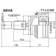 Шрус граната ASVA TY-LC200 NEV WXE 1269726663
