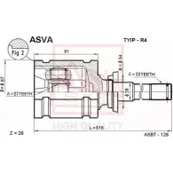 Шрус граната ASVA TYIP-R4 Toyota Alphard (AH10) 1 Минивэн 2.4 4WD (ANH15W) 159 л.с. 2003 – 2008 GJ7XQ LE