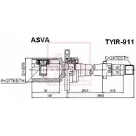 Шрус граната ASVA Toyota RAV4 (XA40) 4 Кроссовер 2.5 4WD 178 л.с. 2012 – наст. время TYIR-911 X3V2R 4