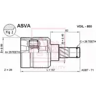 Шрус граната ASVA 1269727843 VOIL-850 GEK3A 2K