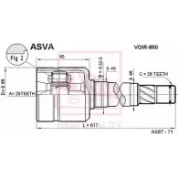 Шрус граната ASVA Volvo V70 VOIR-850 EMA TD9