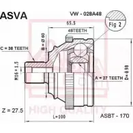 Шрус граната ASVA C SPLT 1269728097 VW-028A48