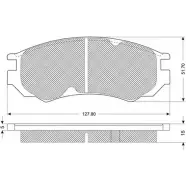 Тормозные колодки, дисковые, комплект PROCODIS FRANCE AT 9ASR K493RLH PF1202 1270200888