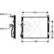 Радиатор кондиционера ELECTRO AUTO 30H0002 XAYH EG SP2PUVY Honda Civic 6 (MB, MC) Универсал 1.4 16V (MB8) 75 л.с. 1998 – 2001