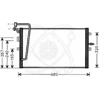 Радиатор кондиционера ELECTRO AUTO 30J0006 Saab 9-5 (YS3E) 1 Седан 2.3 t 185 л.с. 2001 – 2009 MAR PO2C 9FUI0