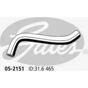 Патрубок радиатора, шланг GATES Hyundai Getz (TB) 1 2002 – 2011 05-2151 BFJ6F 1MS 8E