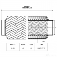 Гофра глушителя 60/120 inner braid TIXONA HBAHY D 1439703745 60120 - Изображение 2