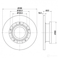 Тормозной диск VAICO Ford Tourneo Custom 1 (L1, LRF) Автобус 2.2 TDCi 100 л.с. 2012 – 2025 4046001700484 v2580028 2 8SP2