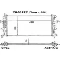 Радиатор охлаждения двигателя ORDONEZ 2060222 Opel Astra (G) 2 Универсал 1.2 16V (F35) 65 л.с. 1998 – 2000 0IUSM F Y2XUDA