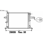 Радиатор охлаждения двигателя ORDONEZ Y4PVYXR 2061006 Opel Astra (G) 2 Универсал 1.2 16V (F35) 65 л.с. 1998 – 2000 0QP R9