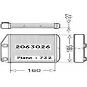 Радиатор печки, теплообменник ORDONEZ 2063026 6B9C2 Opel Combo (D) 3 Минивэн 1.4 CNG (C26) 120 л.с. 2012 – наст. время 7P 8R5M
