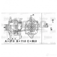 Генератор VALEO 633213 56 SG9MA191 437480 Nissan Primera (P11) 2 Седан 1.6 16V 99 л.с. 1996 – 2000