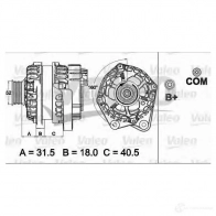 Генератор VALEO SG7S023 437506 2542 634 Bmw 7 (E65, E66, E67) 4 Седан 4.4 745 i. Li 333 л.с. 2001 – 2008