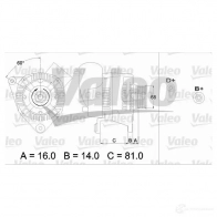 Генератор VALEO 25413 48 436388 2541473 Audi A4 (B5) 1 Седан 2.8 Quattro 193 л.с. 1996 – 2001