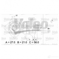 Генератор VALEO 436702 25418 80 Volvo V40 1 (645) Универсал 2.0 136 л.с. 1995 – 2004 A13VI152