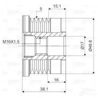 Шкив генератора VALEO NY JJ6N 3276425880382 588038 232225 - Изображение 2
