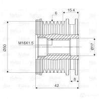 Шкив генератора VALEO 588039 ZG V1T9V 3276425880399 232226 - Изображение 2