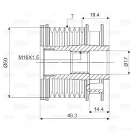 Шкив генератора VALEO P45YQ ZS 232236 588049 3276425880498 - Изображение 2