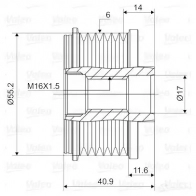 Шкив генератора VALEO X T4CGXV 3276425880054 588005 232192 - Изображение 2